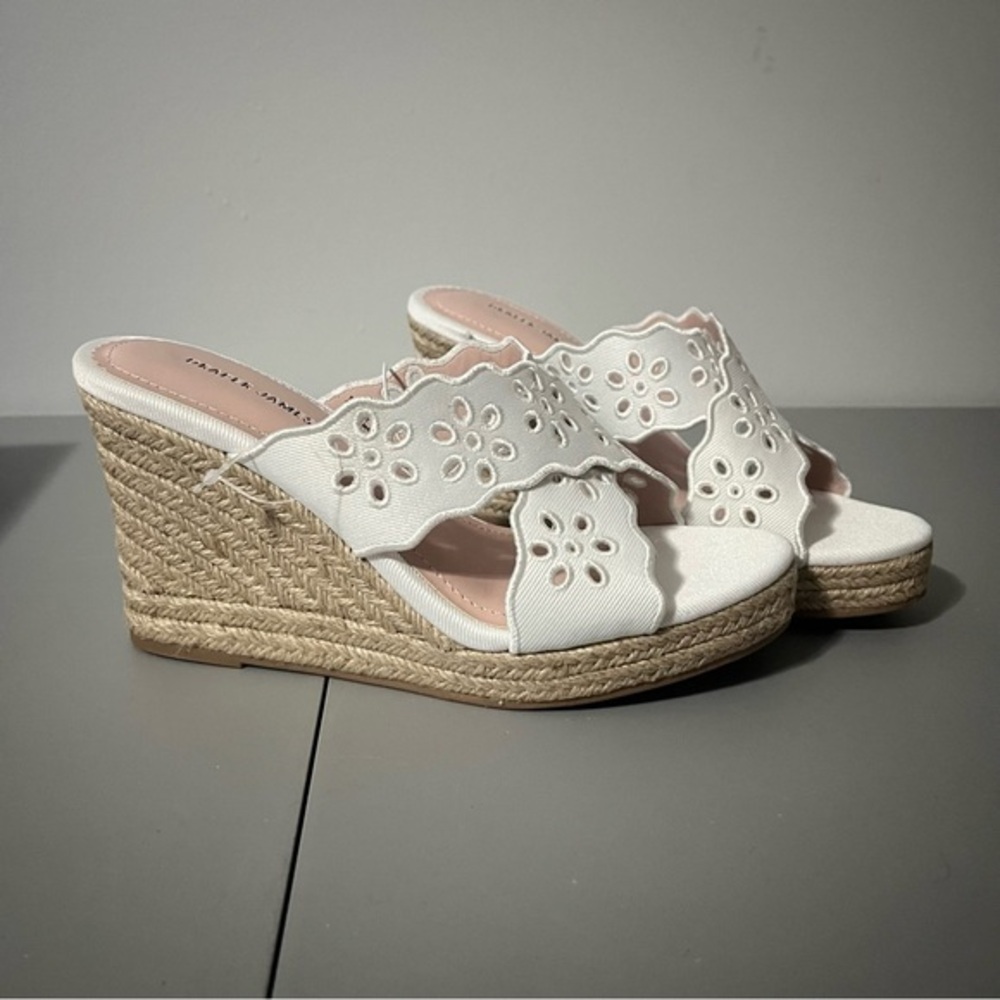 Draper James Emily Women's Wedge Shoes White Size 7 NWT